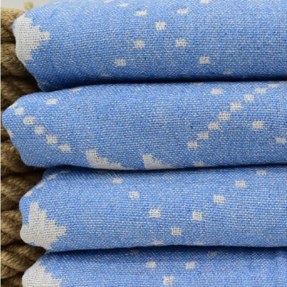 Tree Loom Weave Travel Blanket Scarf Wrap Big Sky BLUE NEW 2 Side Jacquard - Picture 10 of 14